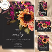 Elegant Moody Vibrant Sunset Floral Wedding