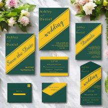 Modern Green And Gold Fancy Wedding Collection