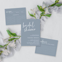 Dusty Blue Minimalist Script Bridal Shower