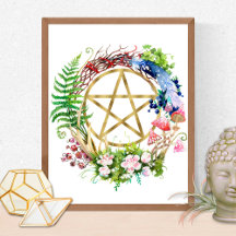 Witch's Wreath Boho Pentacle Flowers 
