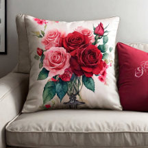 Red Floral Pillows