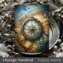 Vintage Nautica Maritime Sea Tissue Papers