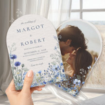 Blue Wildflower Photo Wedding Stationery Suite