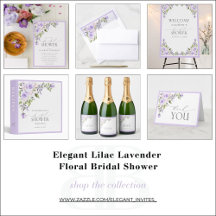 Elegant Lilac Lavender Floral Bridal Shower