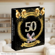 Black Gold Diamonds 50th Birthday Binders 011BD