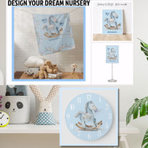 BABY BOY ROCKING HORSE NURSERY HOME DECOR 