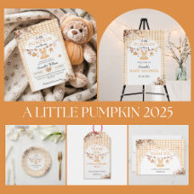 A Little Pumpkin fall floral bow Baby Shower