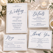 Modern Elegant Calligraphy Wedding Letterpress
