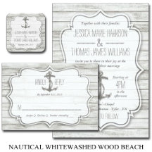 Nautical Whitewashed Wood Beach Wedding Collection