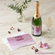 Whimsical Rose Gold Glitter   60th Birthday