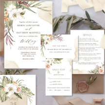 Palm Leaves Floral Cream Collection