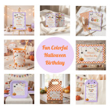 Fun Colorful Halloween Birthday