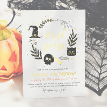 Real Foil - Halloween Birthday Party Invitations
