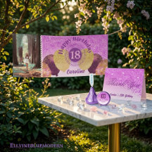 Stylish Pink Glitter   18th Birthday