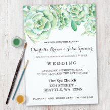 Succulents Wedding Invitations & Announcements Set