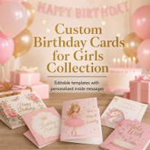 Custom Birthday Cards for Girls Collection