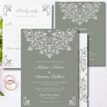 French Country Garden Lace Invitations