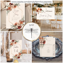 Boho Rust & Neutral Cream Fall Floral Wedding