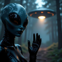 Female Alien Extraterrestrial and UFO
