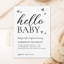 Minimalist Hello Baby Baby Shower