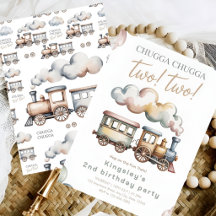 Next Stop: Age 2! Train Birthday Party Invite (Pri