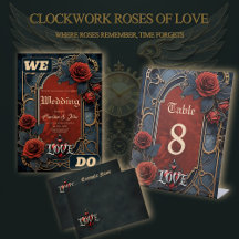 Vintage steampunk elegance clockwork Roses of Love