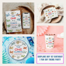 Airplane Boy 1st Birthday Party Collection 