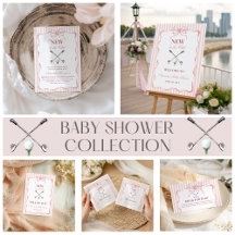 Country Pink Girl New to the Club Golf Baby Shower