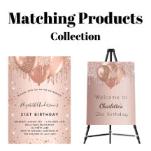 Birthday - rose gold glitter dust balloons