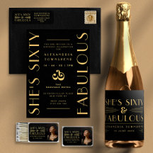 Art Deco Typography Sixty & Fabulous Birthday