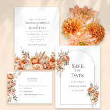 Boho Coral & Peach Dry flowers Wedding Collection