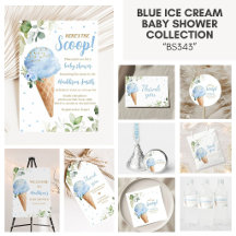 Blue Ice Cream Baby Shower Collection