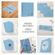 Printed blue linen texture pattern