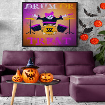 Drum or Treat Skeleton Halloween