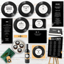 Retro Vinyl Record Music Themed Wedding
