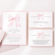 Minimal Pink Bow Baby Shower 2026