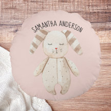 Modern Beauty Pastel Pink Bunny With Name 
