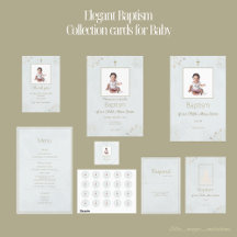 Elegant Baptism Collection Card for Baby 