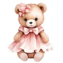 Cute Teddy Bear Pink Girl baby Shower