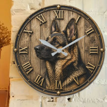 Funny & Rustic Dog Lover Wall Clocks | Vintage 