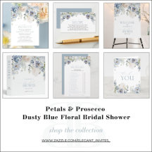 Petals & Prosecco Dusty Blue Floral Bridal Shower