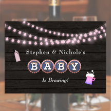 Baby Is Brewing Pink Rustic Baby Shower 3C