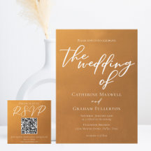 Rustic Gold Typography Earth Tone Fall Wedding