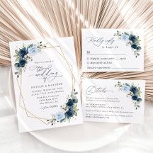 Navy and Blue Flowers Wedding Collection