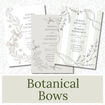 Botanical Bows Wedding Invitations Elegant 