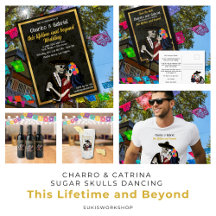 Charro and Catrina - Sugar Skulls Dancing