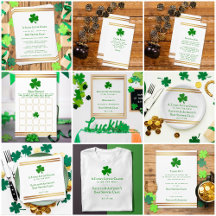 Stylish Gold Foil St. Patrick's Day Baby Shower