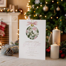 Elegant Watercolor Christmas Party Invitation