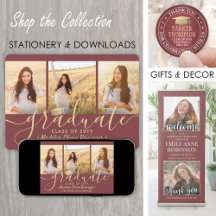 Burgundy & Gold Elegant Graduation Celebration