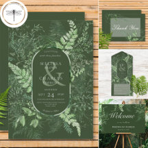Rustic Fern Green Foliage Emerald Green